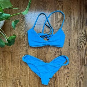 Vitamin A blue bikini - Samba Ruched Back Bottom and Gemma Bralette